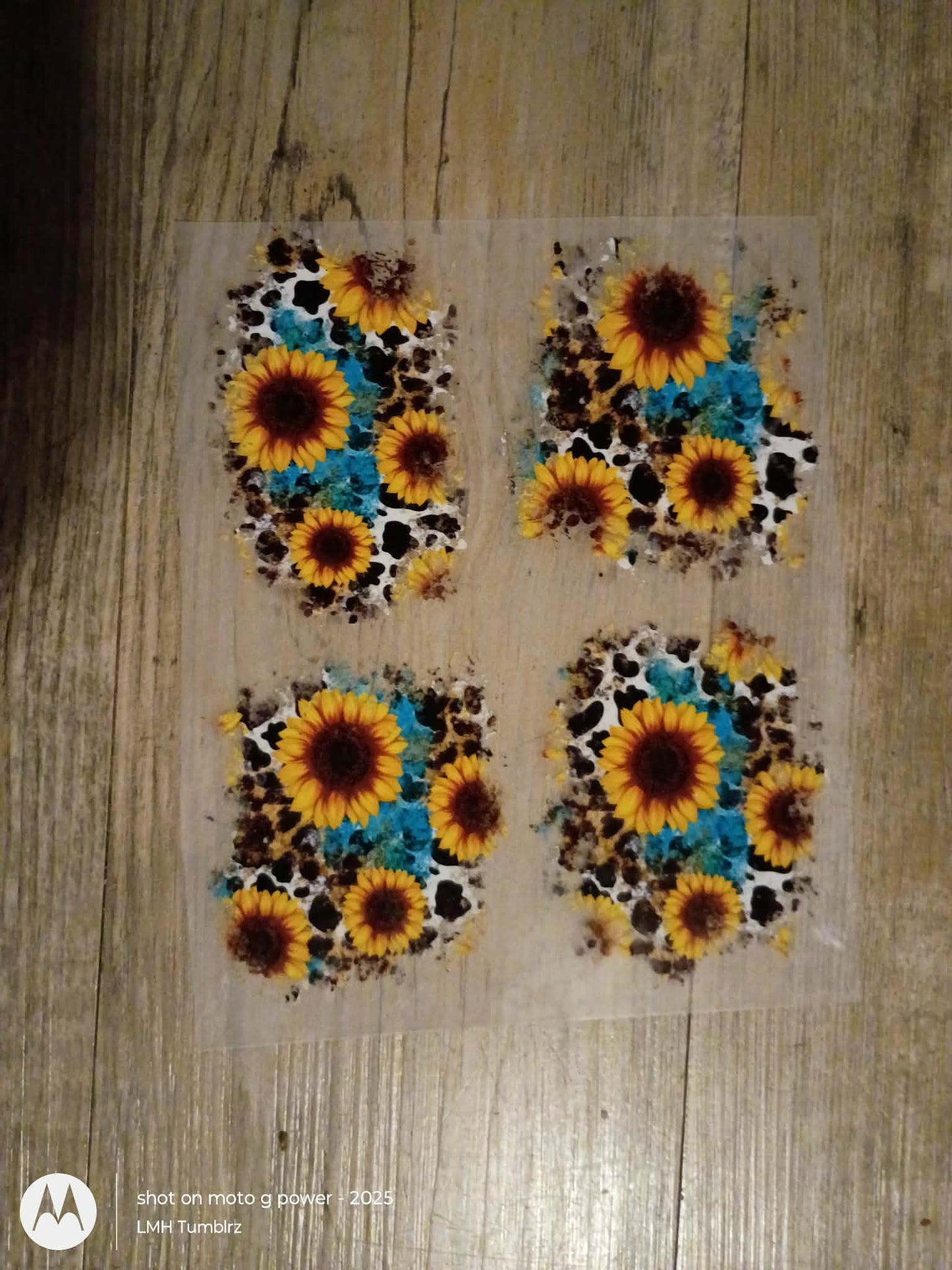 Turqouise Sunflower DTF Transfer