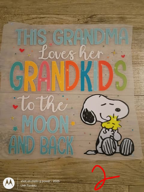 Snoopy "Grandkids to the Moon and Back" DTF Transfer