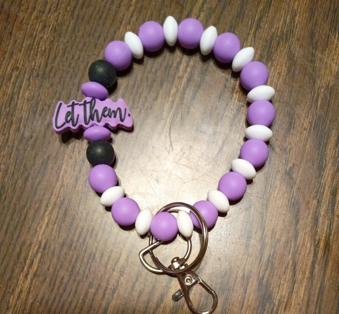 "Let Them" Floral Silicone Bead Wristlet