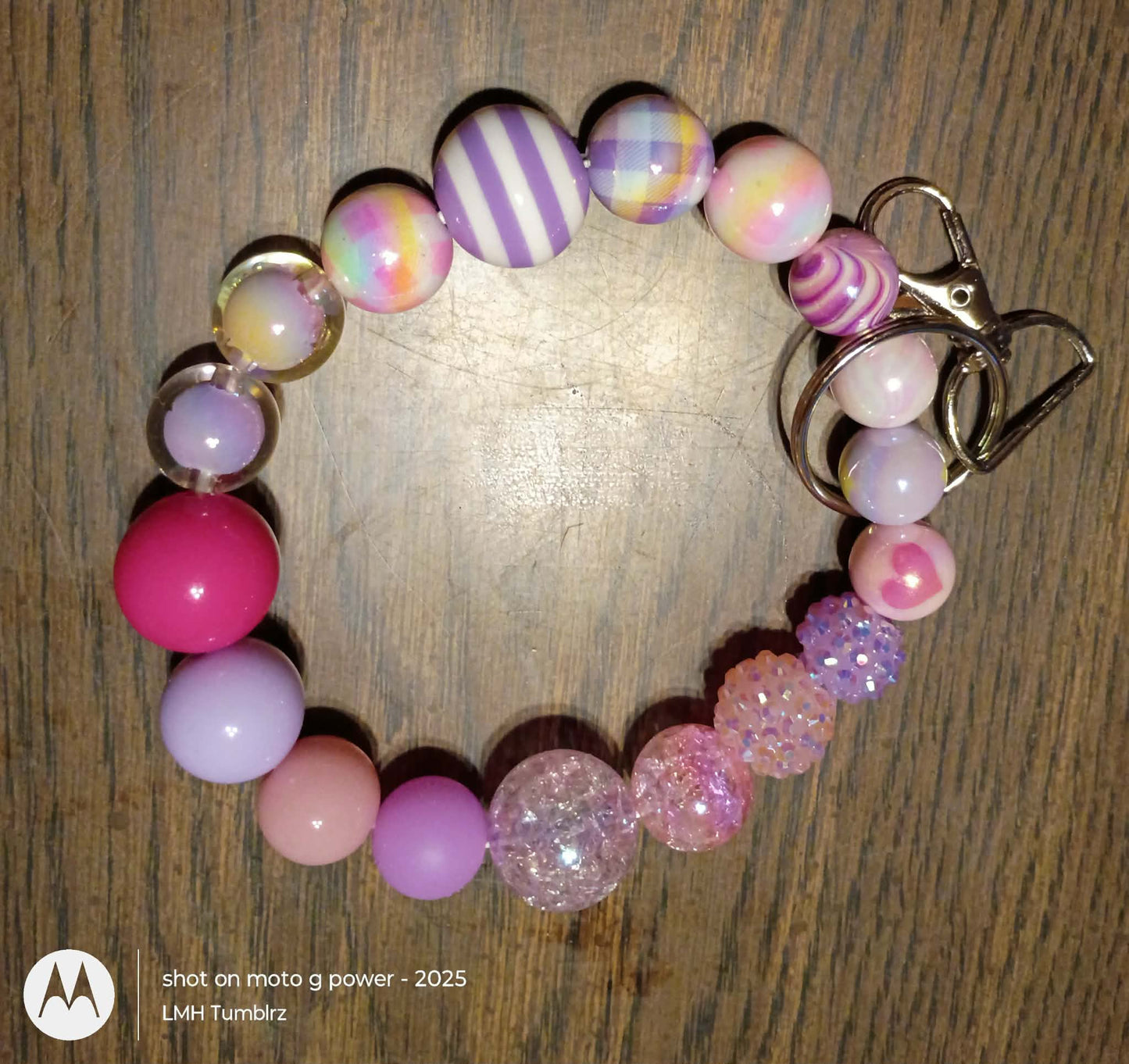 Shimmering Pink & Purple Berry Wristlet