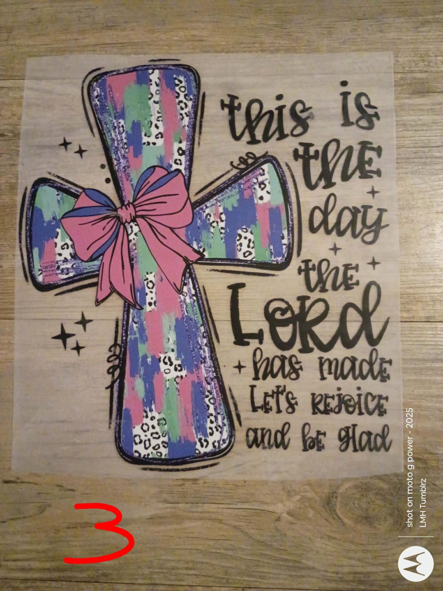 This Is The Day (Floral Cross) - Ready-to-Press DTF Transfer