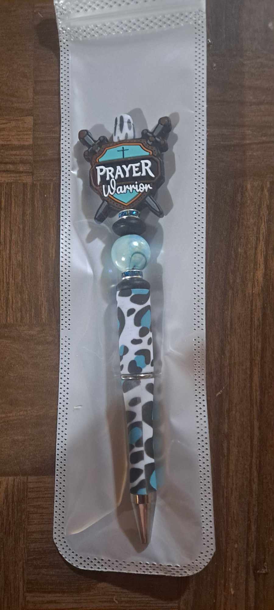 Teal Prayer warrior focal cheetah pen
