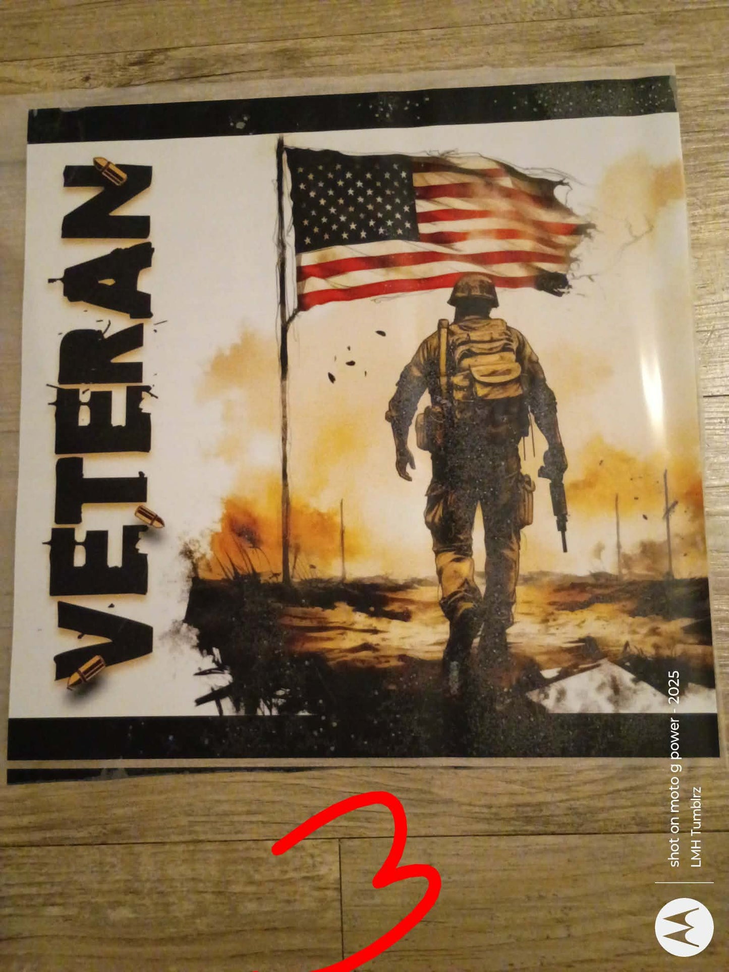 Patriotic Soldier & American Flag (Ready-to-Press DTF Transfer)
