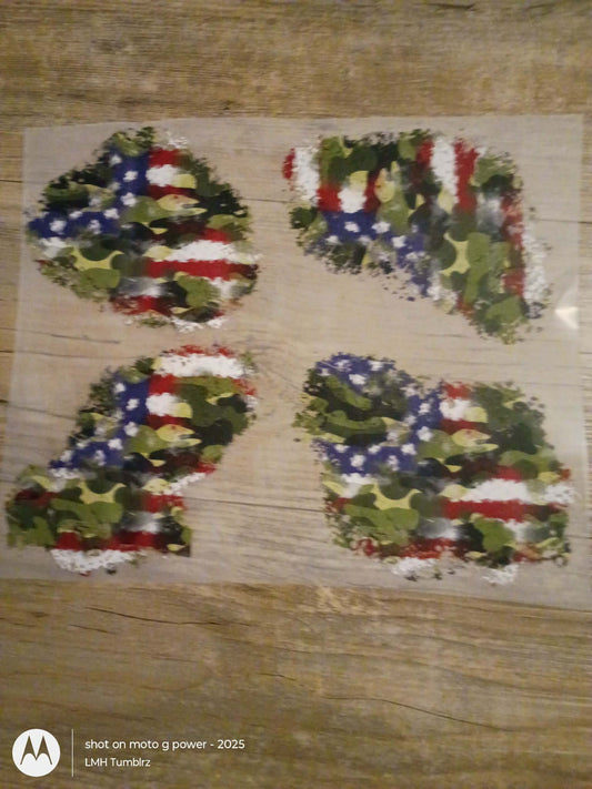 Camo American Flag Accents - DTF Transfer Set