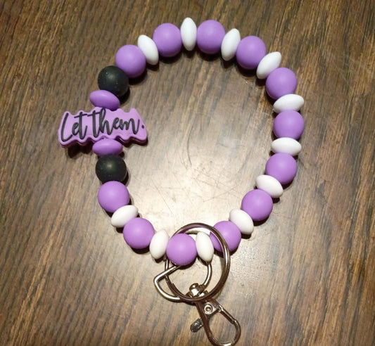"Let Them" Floral Silicone Bead Wristlet