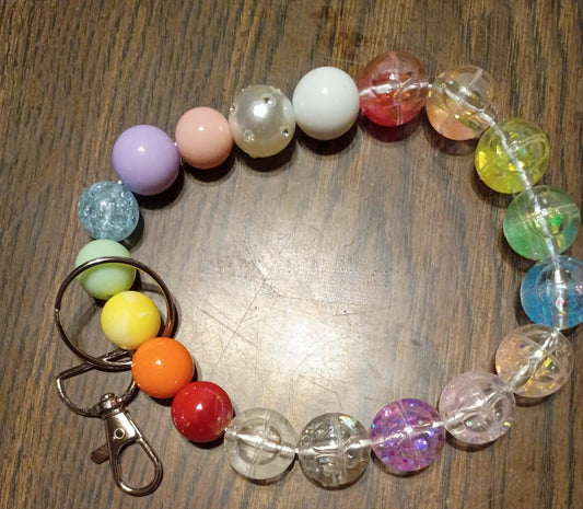 Iridescent Multi-Color Shiny Bead Wristlet