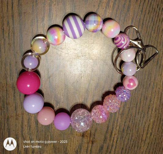 Shimmering Pink & Purple Berry Wristlet