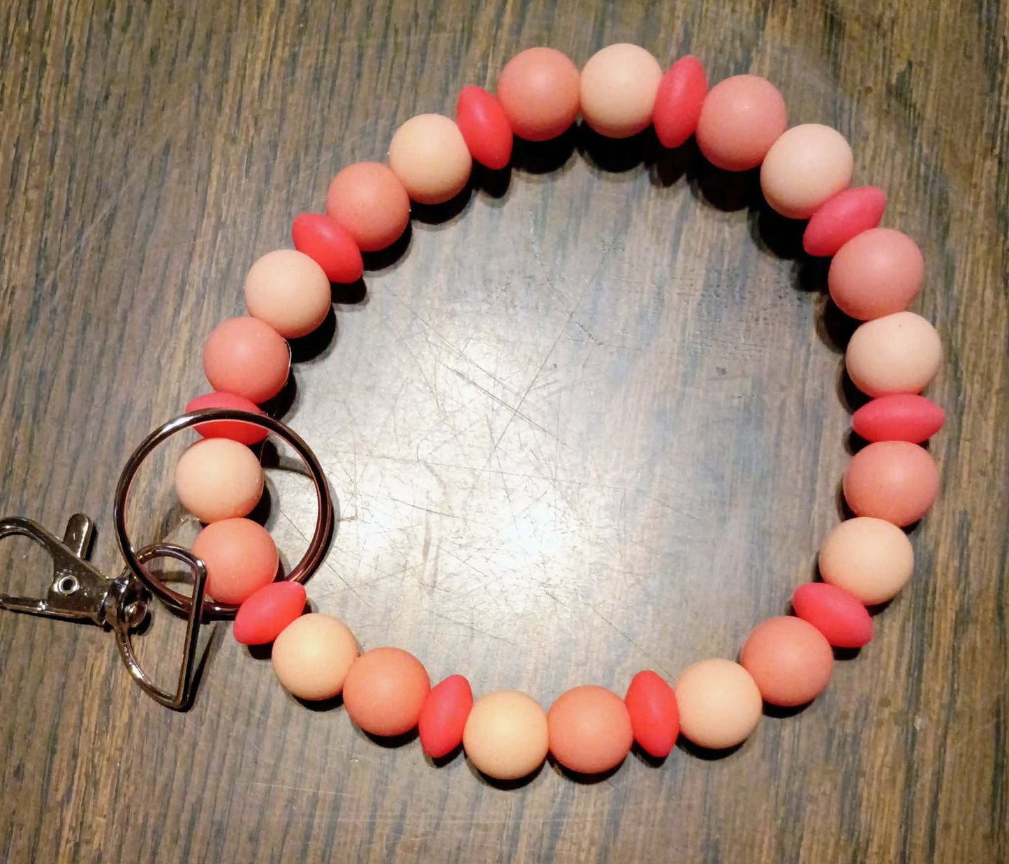 Pink Sunset Ombré Silicone Bead Wristlet