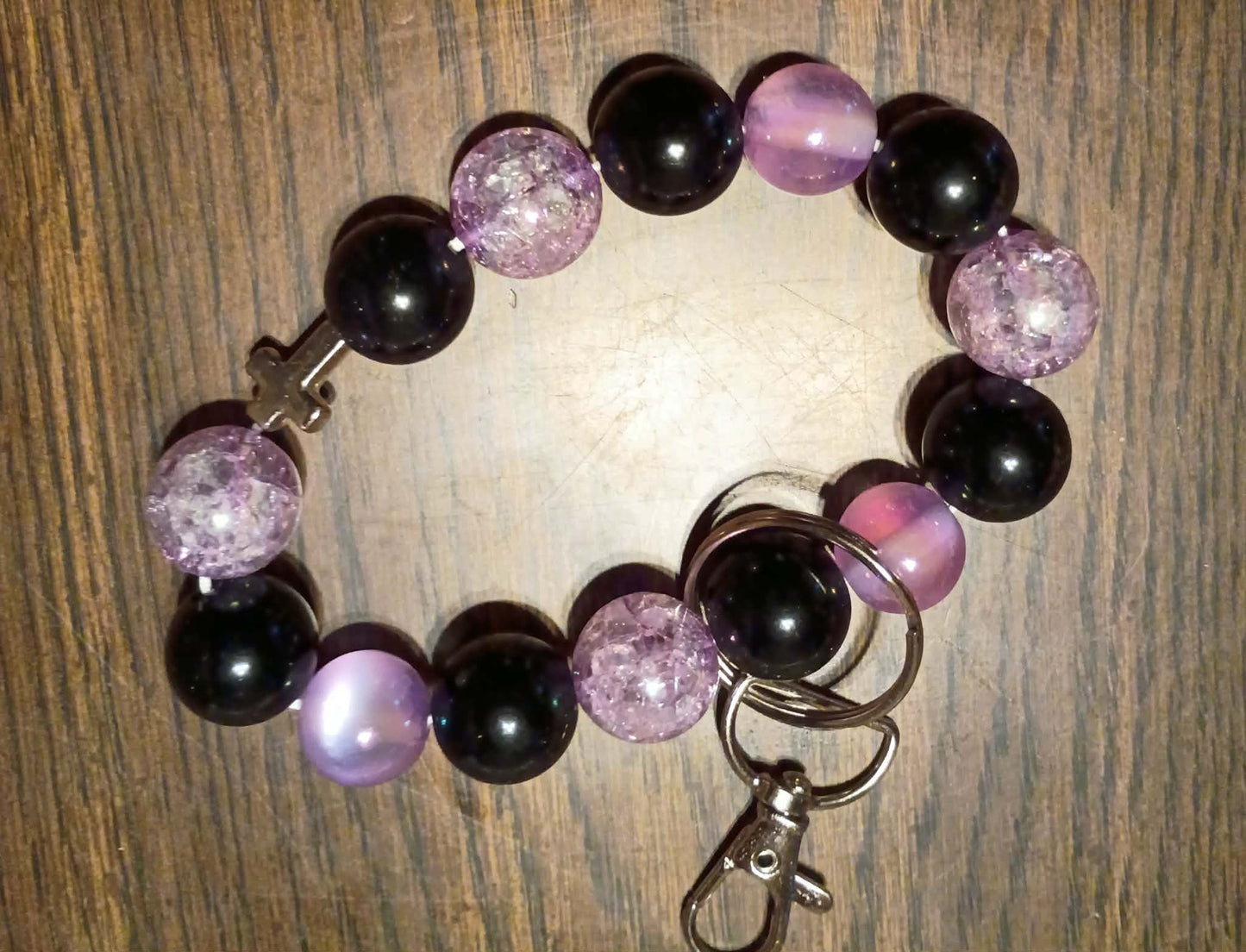 Midnight Galaxy Silicone Bead Wristlet