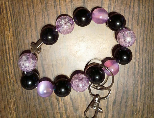 Midnight Galaxy Silicone Bead Wristlet
