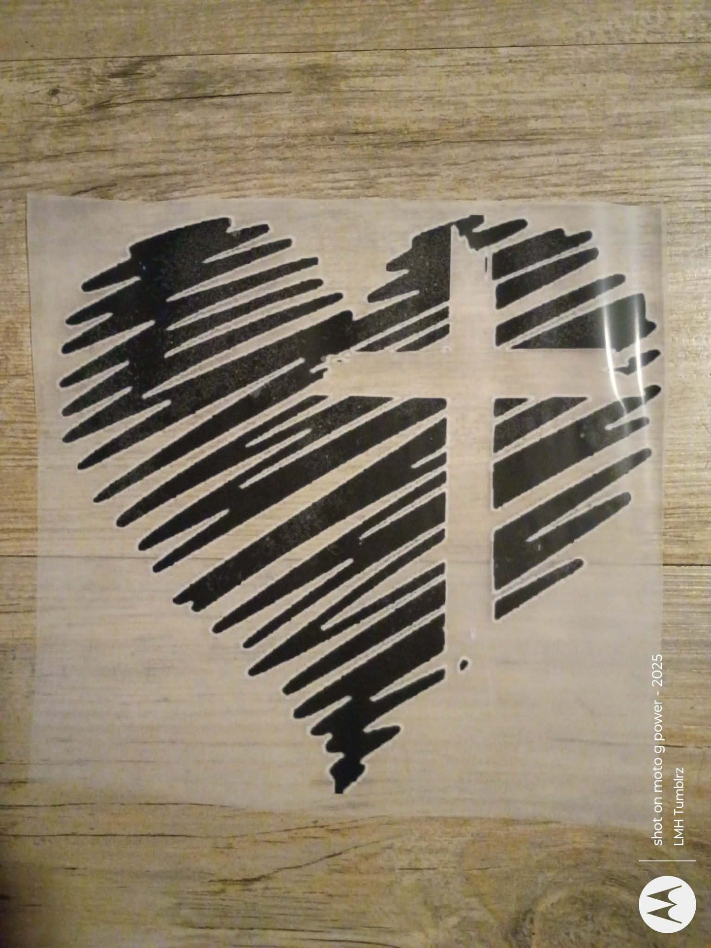 Black Heart with Cross (Ready-to-Press DTF Transfer)