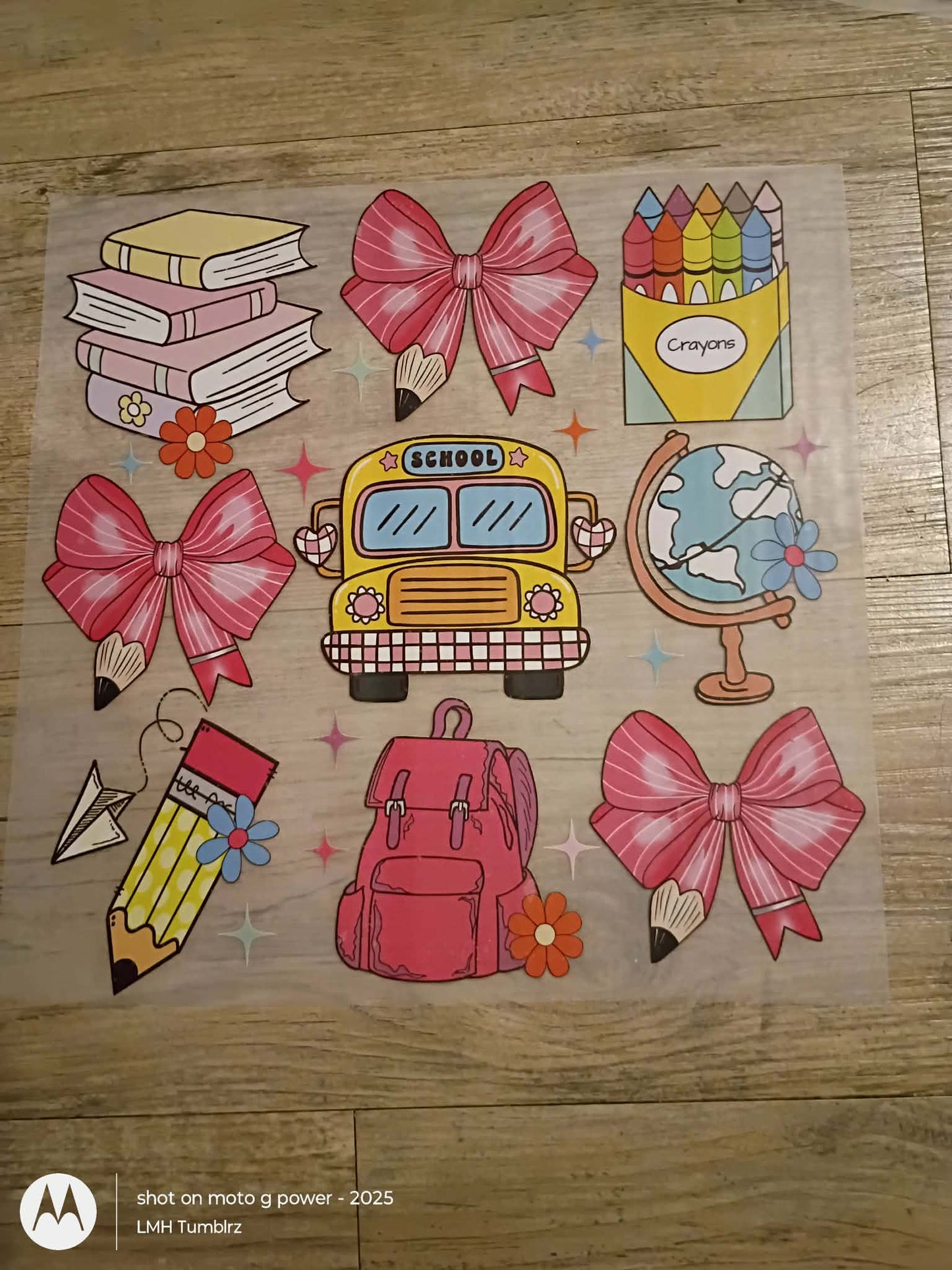 Pink Bows & School Days (Ready-to-Press DTF Transfer)